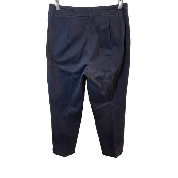 Talbots Black Stretch Chino Flat Front Petite Pants Sz 6P - Picture 2 of 12